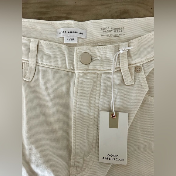Good American Good Standard Baggy Jeans in Cloud White - Size 4/27 NWT - Picture 4 of 6